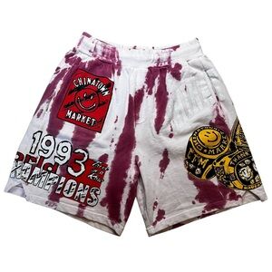 CHINATOWN MARKET MENS SMILEY CHAMPION 3 RINGS TIE-DYE SWEATSHORTS MEN’S SMALL